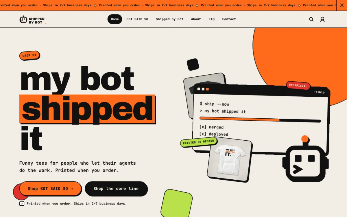 Shipped by Bot store